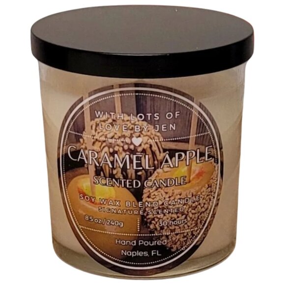 With Lots Of Love By Jen Caramel Apple Scented Candle - Picture 1 of 5